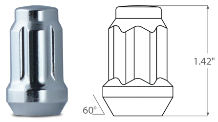 MR LUGNUT CHROME SPLINE