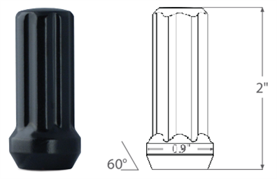 MR LUGNUT BLACK SPLINE LONG
