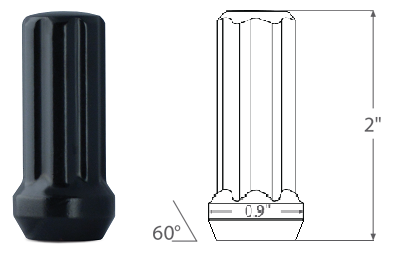 MR LUGNUT BLACK SPLINE LONG
