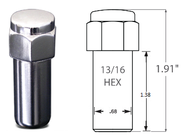 MR LUGNUT CHROME 35MM SHANK